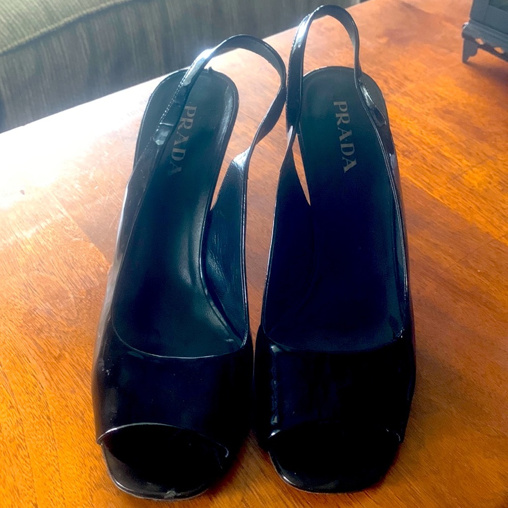 PRADA women’s heels. Size 38 black patent leather